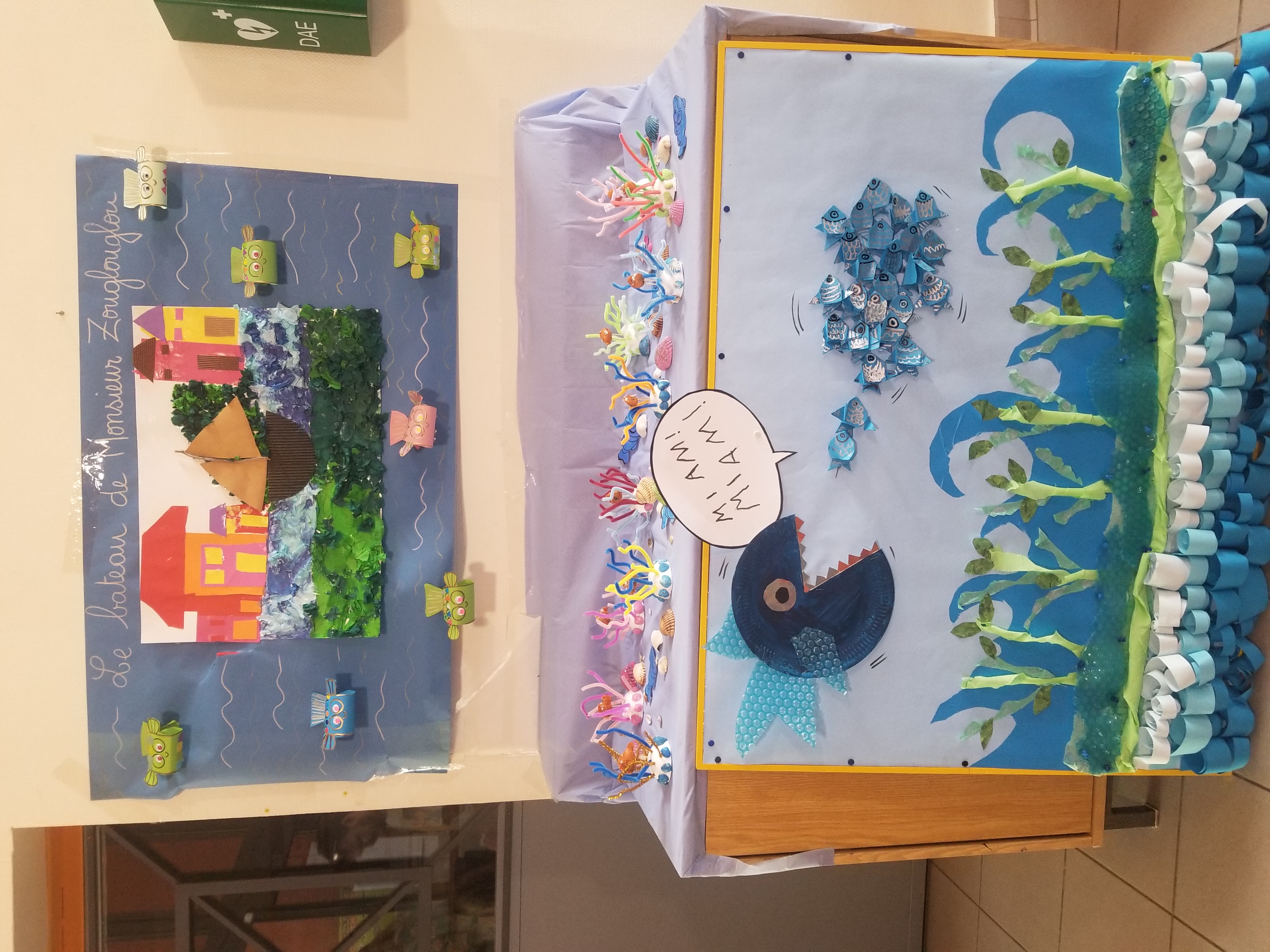 Une exposition sur le thème de l'eau par les enfants de l'école maternelle